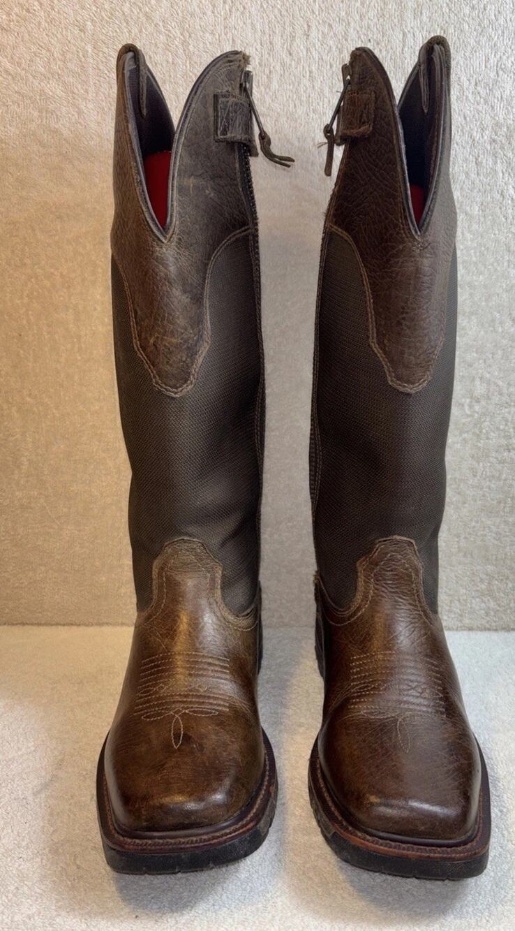 Women Size 9 B Ariat Quickdraw Snake Boots Brown Leather Cowboy Western
